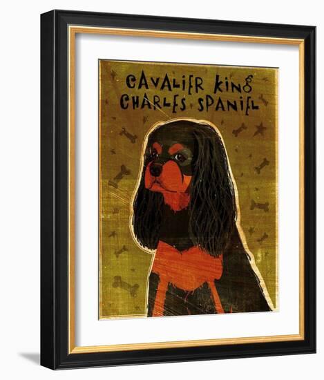 Cavalier King Charles (black and tan)-John Golden-Framed Art Print