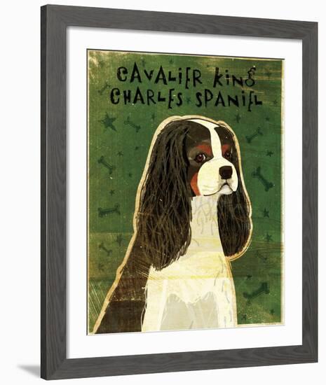 Cavalier King Charles (tri-color)-John W^ Golden-Framed Art Print