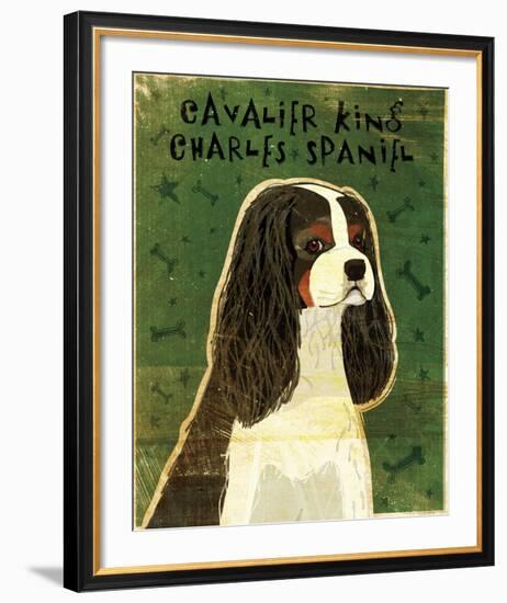 Cavalier King Charles (tri-color)-John W^ Golden-Framed Art Print