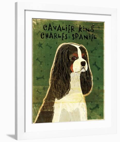 Cavalier King Charles (tri-color)-John W^ Golden-Framed Art Print