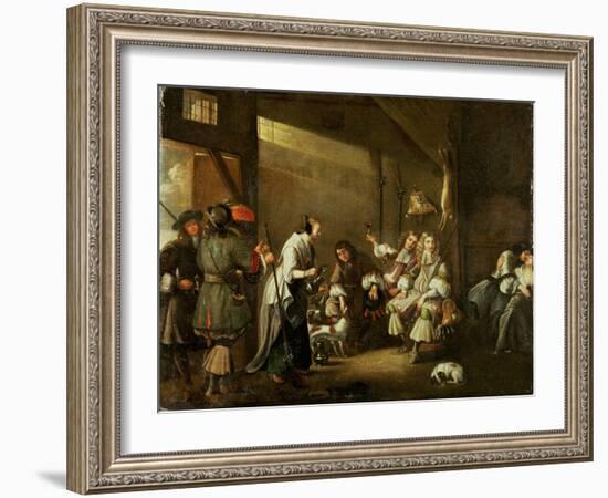 Cavaliers and Companions Carousing in a Barn-Edwaert Collier-Framed Giclee Print