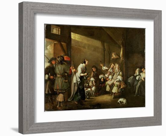 Cavaliers and Companions Carousing in a Barn-Edwaert Collier-Framed Giclee Print