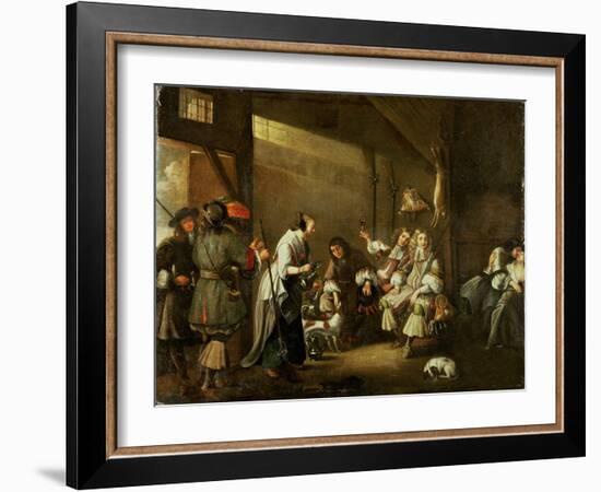 Cavaliers and Companions Carousing in a Barn-Edwaert Collier-Framed Giclee Print