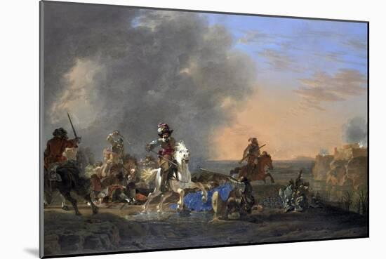 Cavalry Attack at Sunset-Jan Asselijn-Mounted Art Print