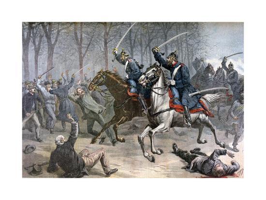 cavalry charge german riots