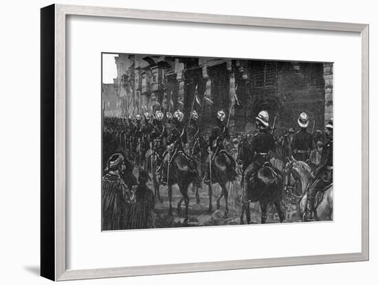 'Cavalry Demonstration in the Arab Quarter, Cairo', c1882-85-Unknown-Framed Giclee Print