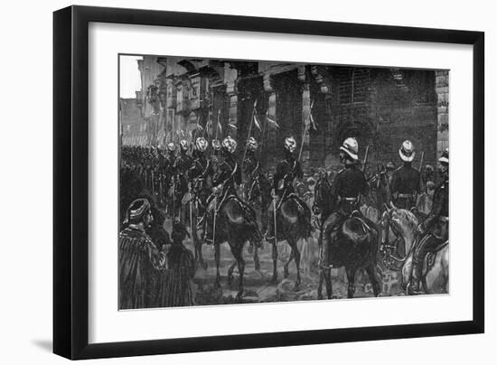 'Cavalry Demonstration in the Arab Quarter, Cairo', c1882-85-Unknown-Framed Giclee Print