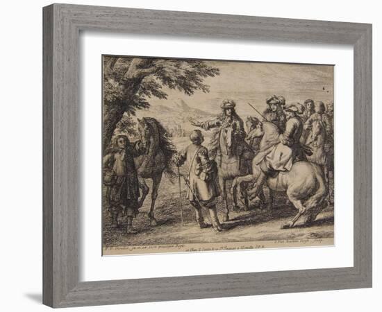 Cavalry Engagement, Engraved by Jan Van Huchtenburg (1647-1733), 1667-90-Adam Frans van der Meulen-Framed Giclee Print