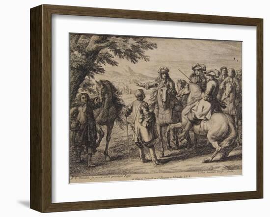 Cavalry Engagement, Engraved by Jan Van Huchtenburg (1647-1733), 1667-90-Adam Frans van der Meulen-Framed Giclee Print