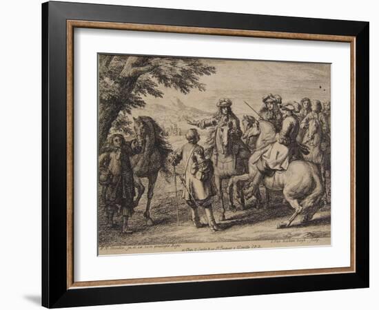 Cavalry Engagement, Engraved by Jan Van Huchtenburg (1647-1733), 1667-90-Adam Frans van der Meulen-Framed Giclee Print