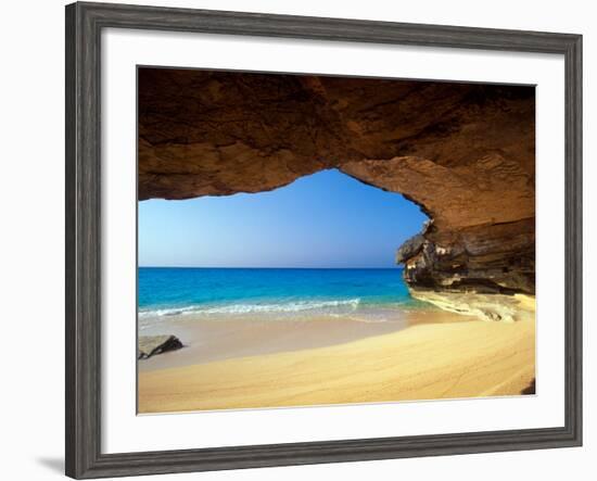 Cave at French Bay, San Salvador Island, Bahamas-Greg Johnston-Framed Photographic Print