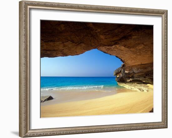 Cave at French Bay, San Salvador Island, Bahamas-Greg Johnston-Framed Photographic Print