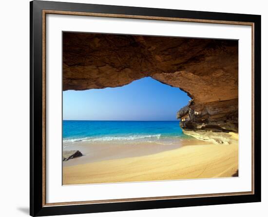 Cave at French Bay, San Salvador Island, Bahamas-Greg Johnston-Framed Photographic Print