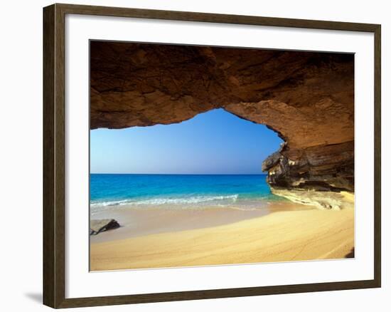 Cave at French Bay, San Salvador Island, Bahamas-Greg Johnston-Framed Photographic Print