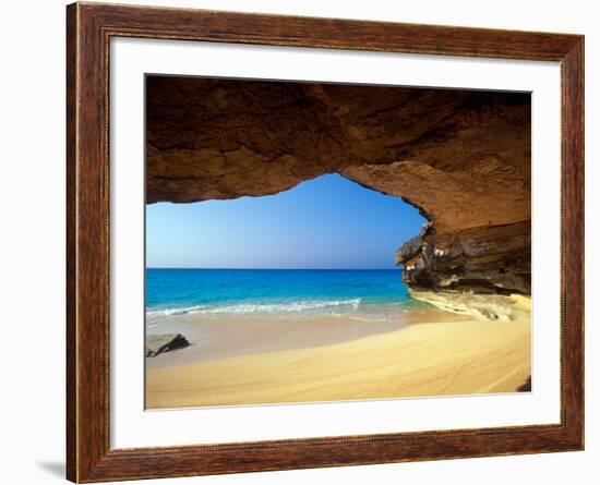 Cave at French Bay, San Salvador Island, Bahamas-Greg Johnston-Framed Photographic Print