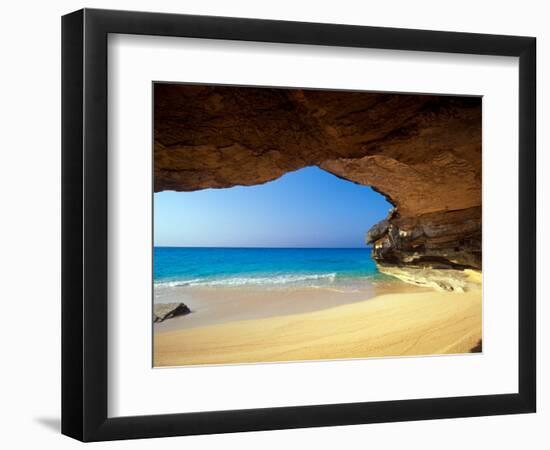 Cave at French Bay, San Salvador Island, Bahamas-Greg Johnston-Framed Photographic Print