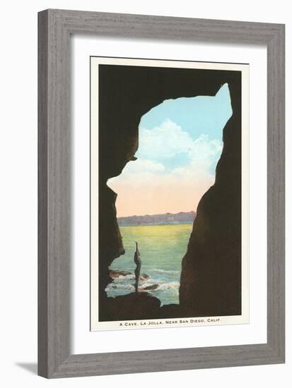 Cave at La Jolla, California-null-Framed Art Print