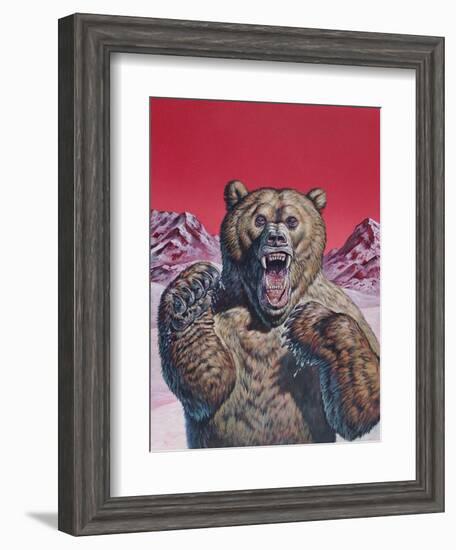 Cave Bear (Ursus Spelaeus), Pleistocene Epoch-null-Framed Art Print