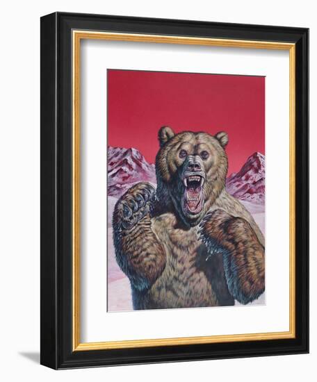 Cave Bear (Ursus Spelaeus), Pleistocene Epoch-null-Framed Art Print