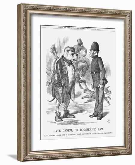 Cave Canem, or Dog (Berr) Law, 1867-John Tenniel-Framed Giclee Print