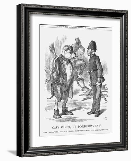 Cave Canem, or Dog (Berr) Law, 1867-John Tenniel-Framed Giclee Print