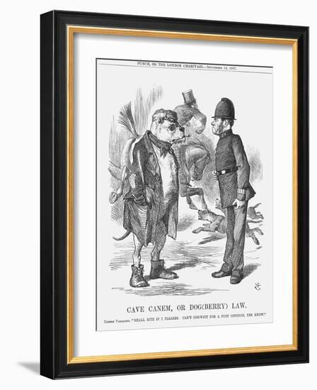 Cave Canem, or Dog (Berr) Law, 1867-John Tenniel-Framed Giclee Print