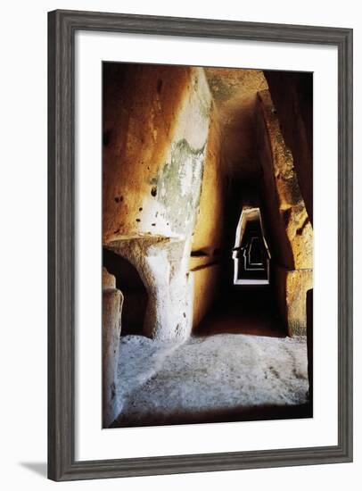 Cave, Cumaean Sybil, Archaeological Park of Cuma, Pozzuoli, Campania, Italy-null-Framed Giclee Print