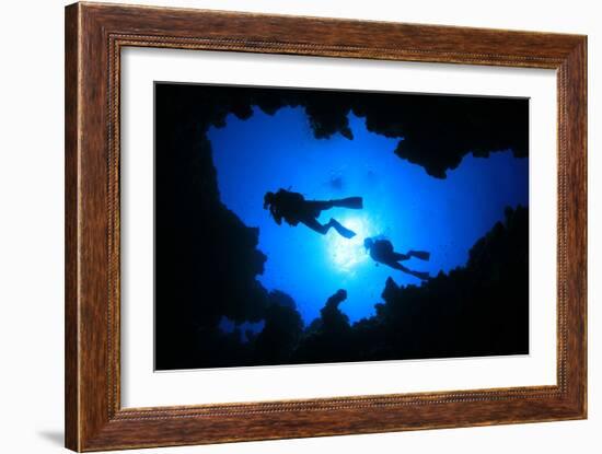 Cave Diving-Rich Carey-Framed Photographic Print