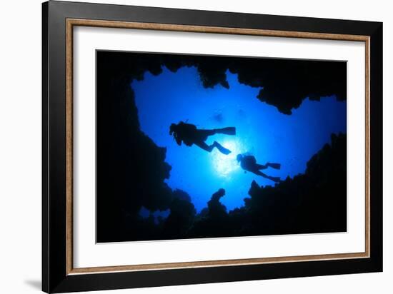 Cave Diving-Rich Carey-Framed Photographic Print