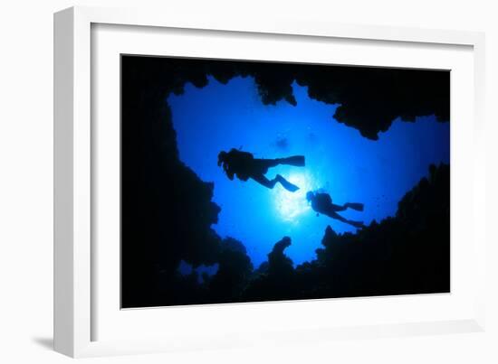 Cave Diving-Rich Carey-Framed Photographic Print