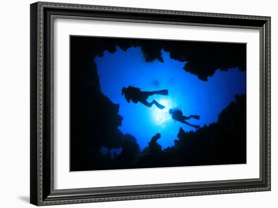 Cave Diving-Rich Carey-Framed Photographic Print