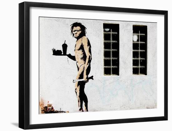 Cave Man Fast Food-Banksy-Framed Giclee Print