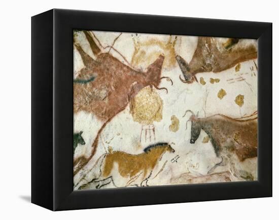 Cave of Lascaux, Ceiling of the Diverticulum: a Horse and Three Cows, C. 17,000 BC-null-Framed Premier Image Canvas