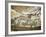 Cave of Lascaux, Great Hall, Left Wall: First Bull, Red Horse, Brown Horses, C. 17,000 BC-null-Framed Giclee Print