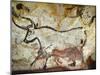 Cave of Lascaux, Great Hall, Left Wall: Second Bull, Below: Kneeling Red Cow, C. 17,000 BC-null-Mounted Giclee Print