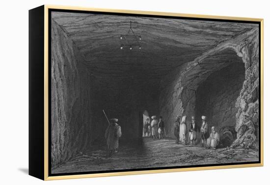 Cave of the School of the Prophets, in Mount Carmel-William Henry Bartlett-Framed Premier Image Canvas