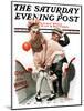 "Cave of the Winds" Saturday Evening Post Cover, August 28,1920-Norman Rockwell-Mounted Giclee Print