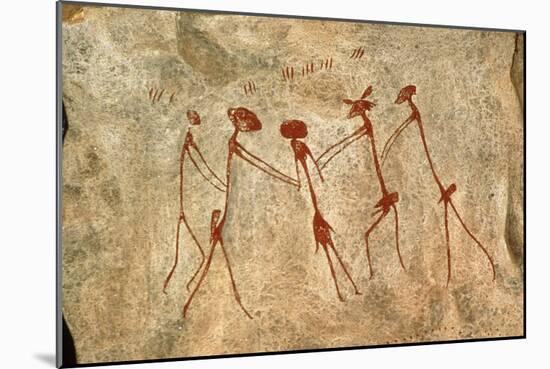 Cave Painting: Kolo Figures Depicting An Abduction-Sinclair Stammers-Mounted Photographic Print