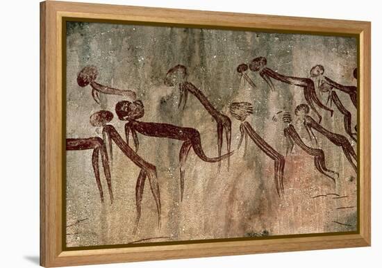 Cave Painting: Kolo Figures with Head-dresses-Sinclair Stammers-Framed Premier Image Canvas