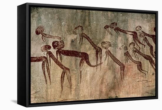 Cave Painting: Kolo Figures with Head-dresses-Sinclair Stammers-Framed Premier Image Canvas