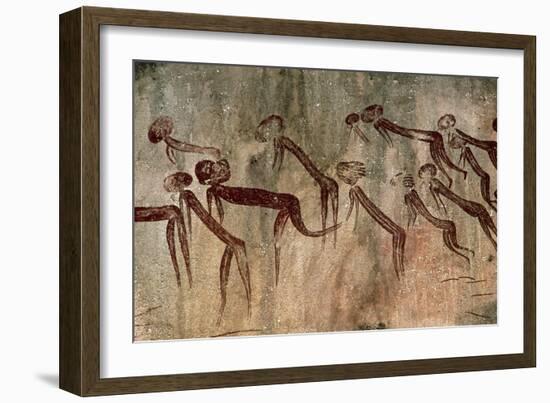 Cave Painting: Kolo Figures with Head-dresses-Sinclair Stammers-Framed Photographic Print