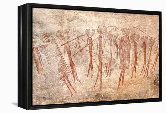 Cave Painting: Kondusi Stick Dance, Tanzania-Sinclair Stammers-Framed Premier Image Canvas