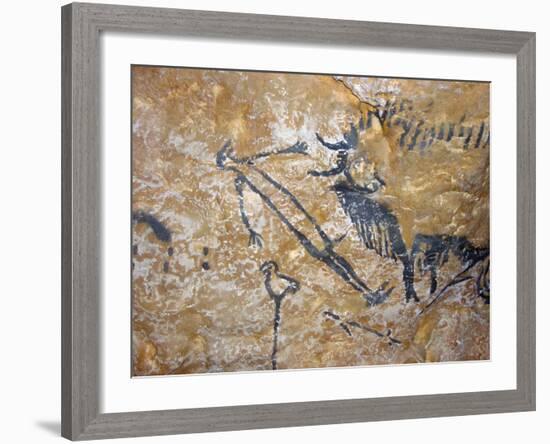 Cave Painting of Bird-Headed Man at Lascaux-null-Framed Photographic Print