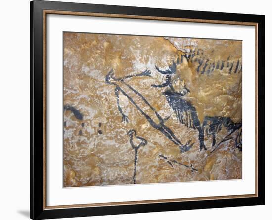 Cave Painting of Bird-Headed Man at Lascaux-null-Framed Photographic Print