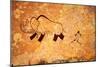 Cave Painting Of Primitive Man Hunting For Mammoth-Nomad Soul-Mounted Art Print
