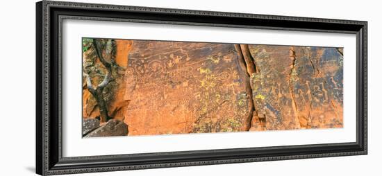 Cave Painting, V-Bar-V Heritage Site, Coconino National Forest, Verde Valley, Arizona, Usa-null-Framed Photographic Print