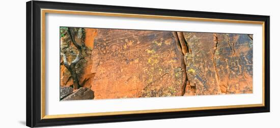 Cave Painting, V-Bar-V Heritage Site, Coconino National Forest, Verde Valley, Arizona, Usa-null-Framed Photographic Print