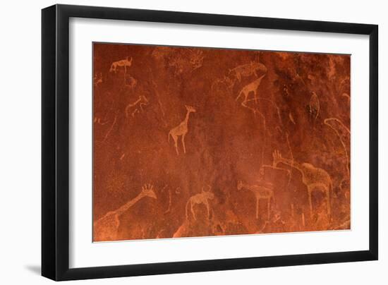 Cave Paintings by Bushmen, Damaraland, Namibia-null-Framed Photographic Print