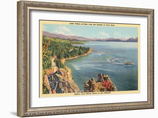 Cave Rock, Lake Tahoe-null-Framed Art Print