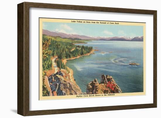 Cave Rock, Lake Tahoe-null-Framed Art Print